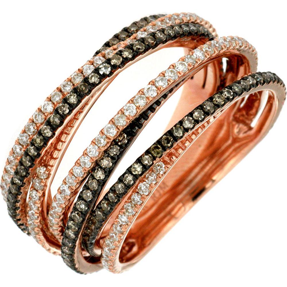 Royal 14K Rose Gold Diamond & Mocha Diamond Ring - 1.33 Carat Total Diamond Weight