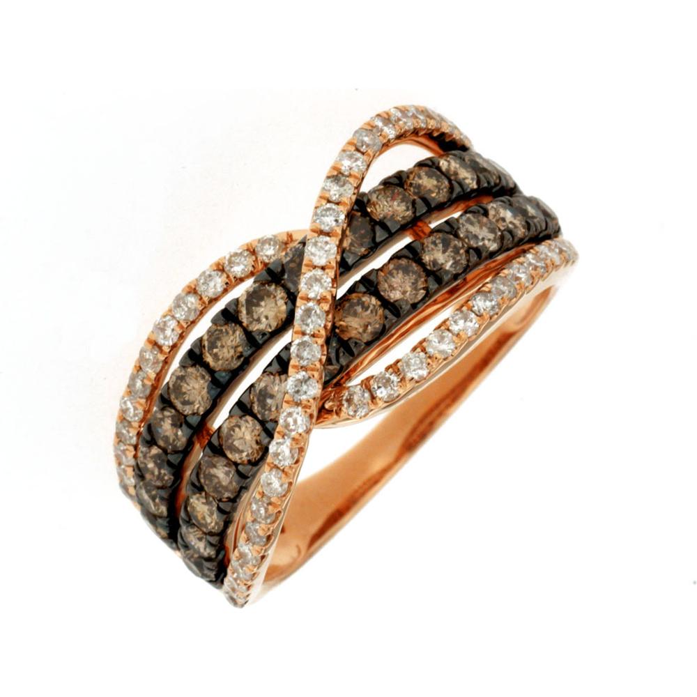 Royal 14K Rose Gold Diamond & Mocha Diamond Ring - 1.70 Carat Total Diamond Weight