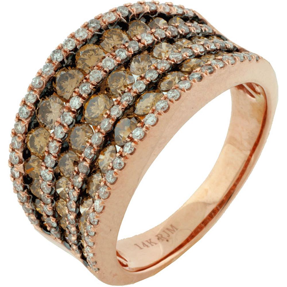 Royal 14K Rose Gold Diamond & Mocha Diamond Ring - 2.04 Carat Total Diamond Weight