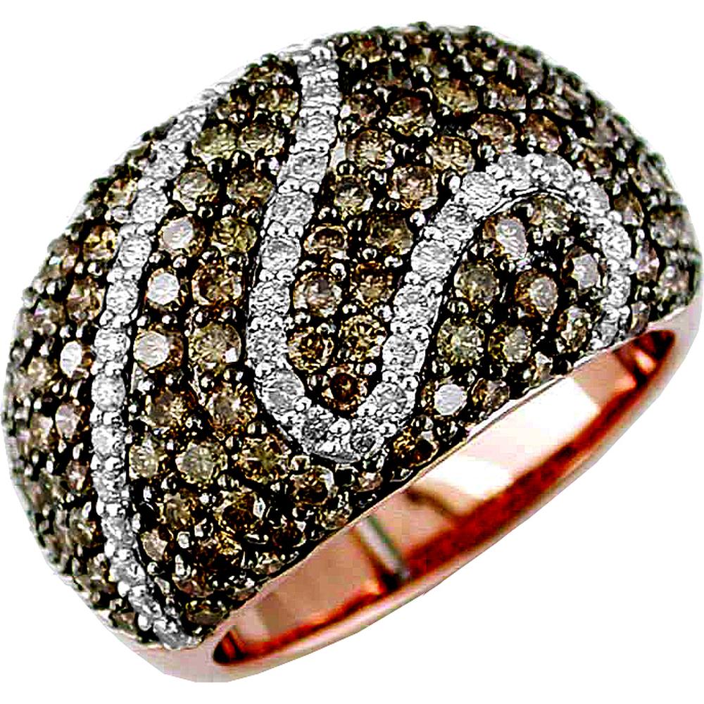 Royal 14K Rose Gold Diamond & Mocha Diamond Ring - 2.20 Carat Main Stone Weight - 0.36 Carat Additional Stone Weight