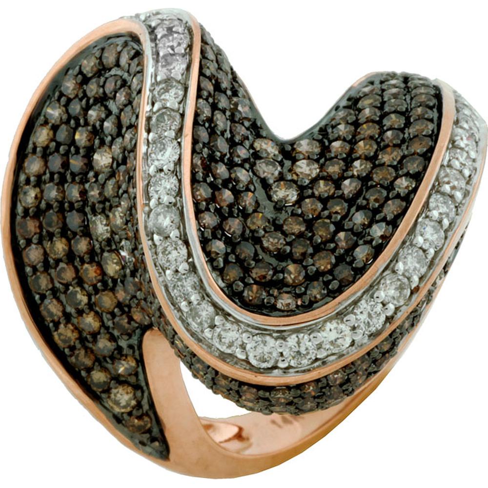 Royal 14K Rose Gold Diamond & Mocha Diamond Ring - 2.57 Carat Total Diamond Weight