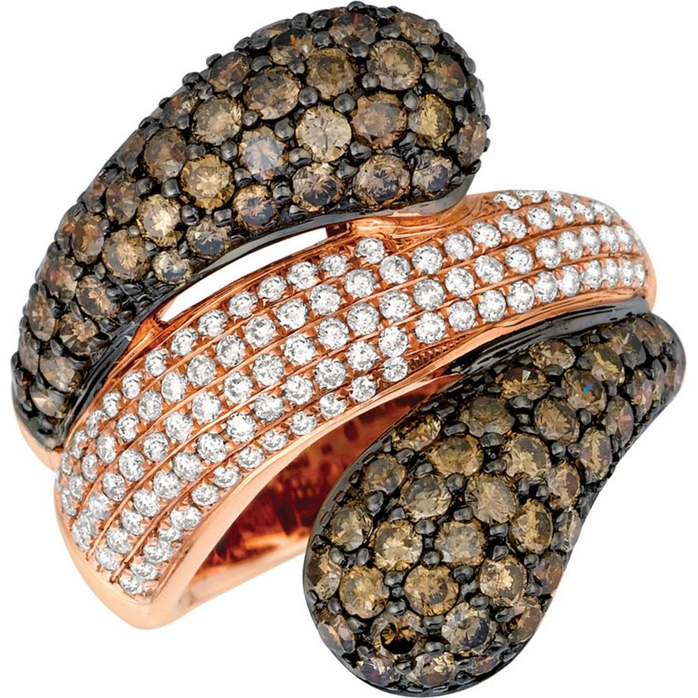 Royal 14K Rose Gold Diamond & Mocha Diamond Ring - 3.23 Carat Total Diamond Weight