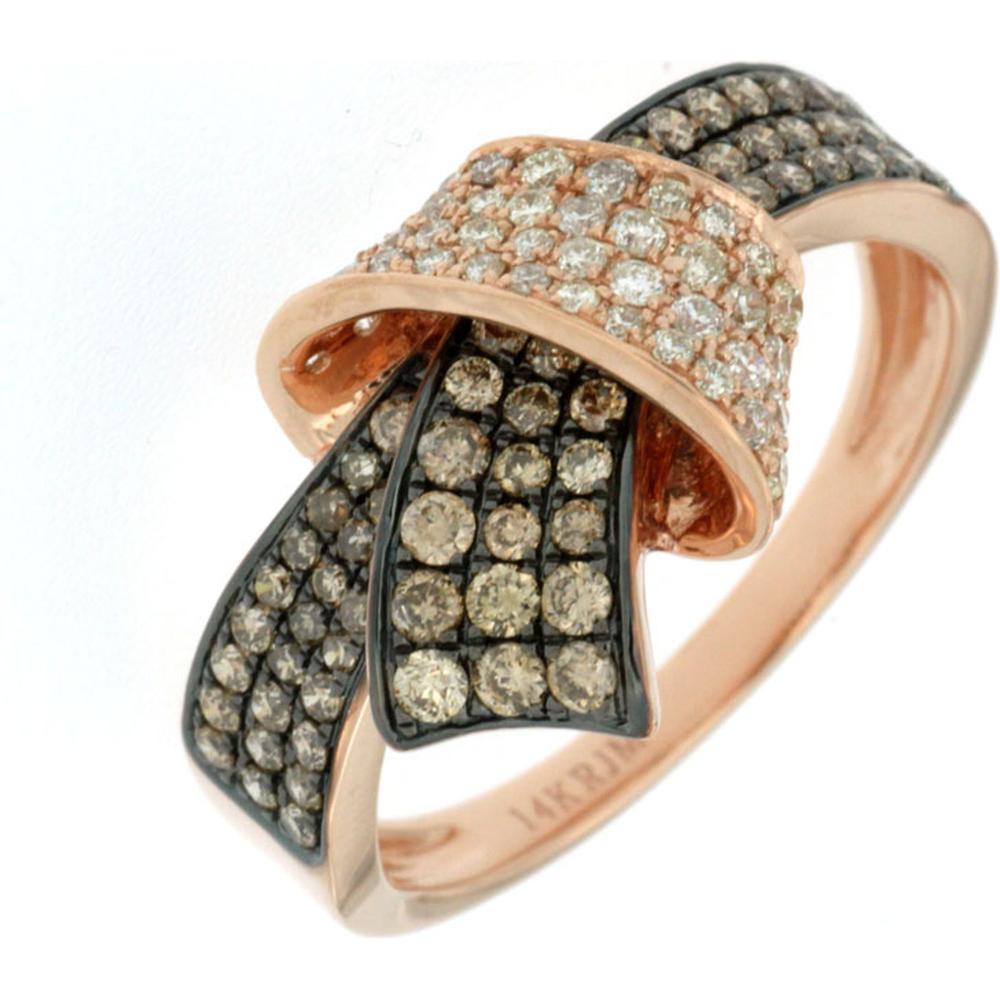 Royal 14K Rose Gold Diamond & Mocha Diamond Ring - Elegant Sophistication