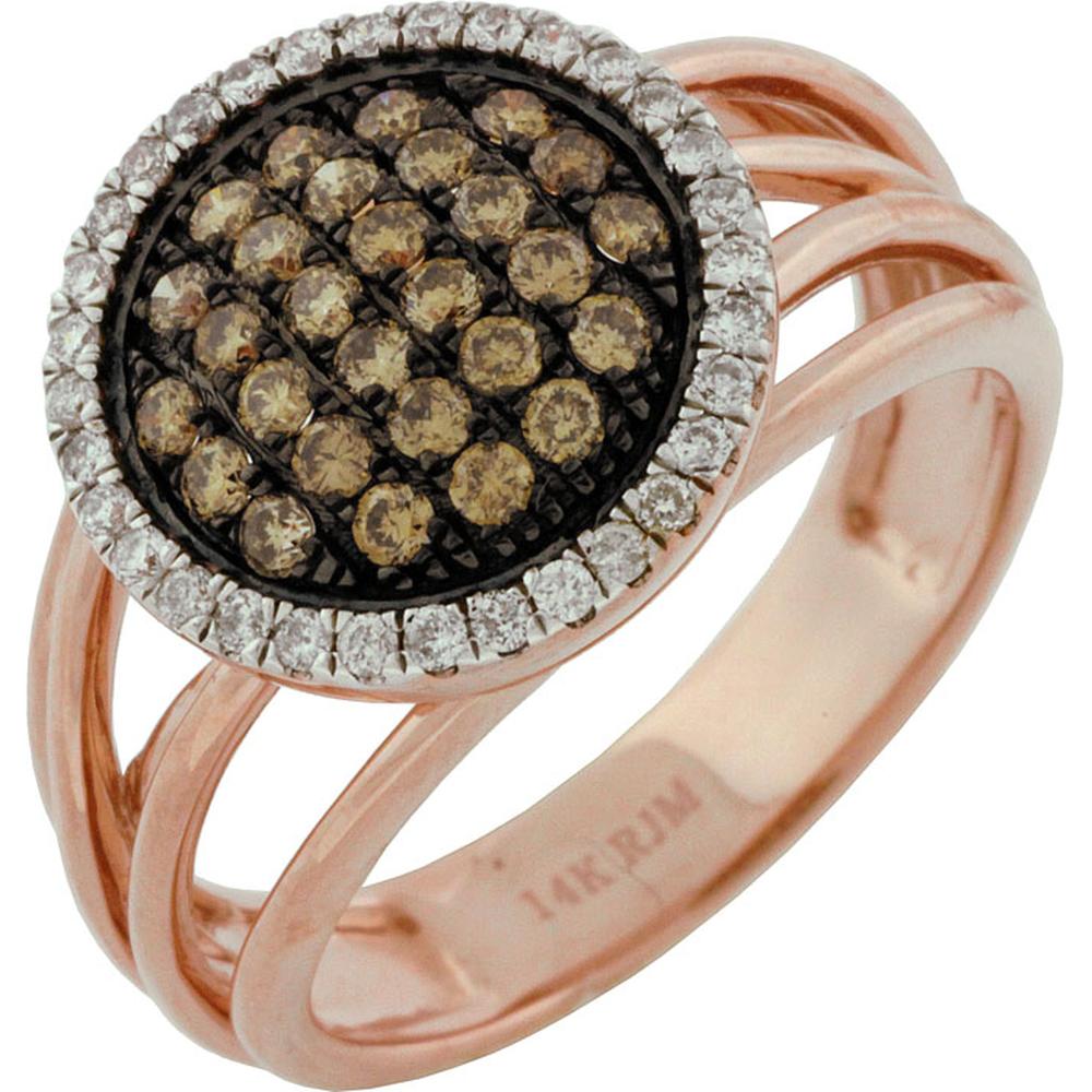 Royal 14K Rose Gold Diamond & Mocha Diamond Ring - Exquisite Elegance