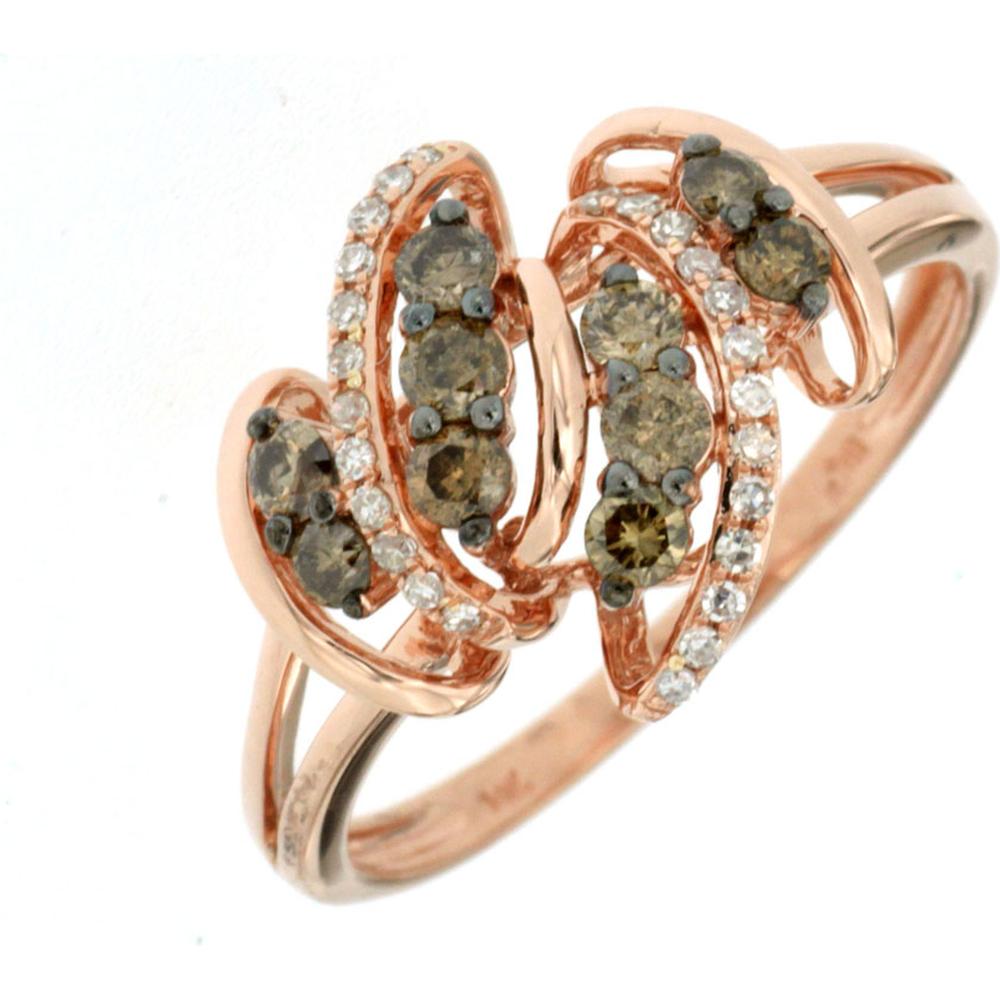 Royal 14K Rose Gold Diamond & Mocha Diamond Ring - Exquisite Elegance