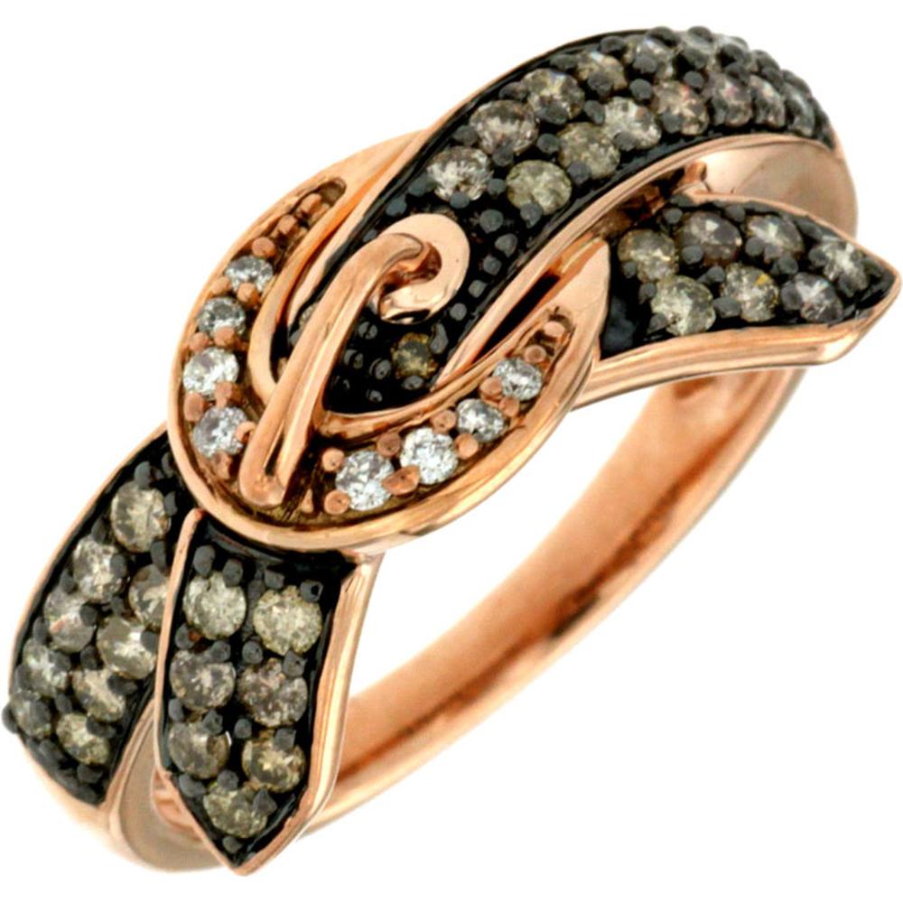 Royal 14K Rose Gold Diamond & Mocha Diamond Ring - Exquisite Elegance