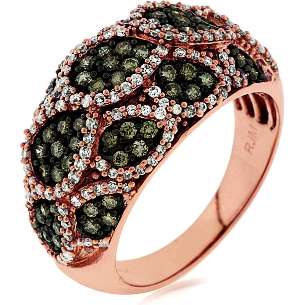 Royal 14K Rose Gold Diamond & Mocha Diamond Ring - Timeless Elegance