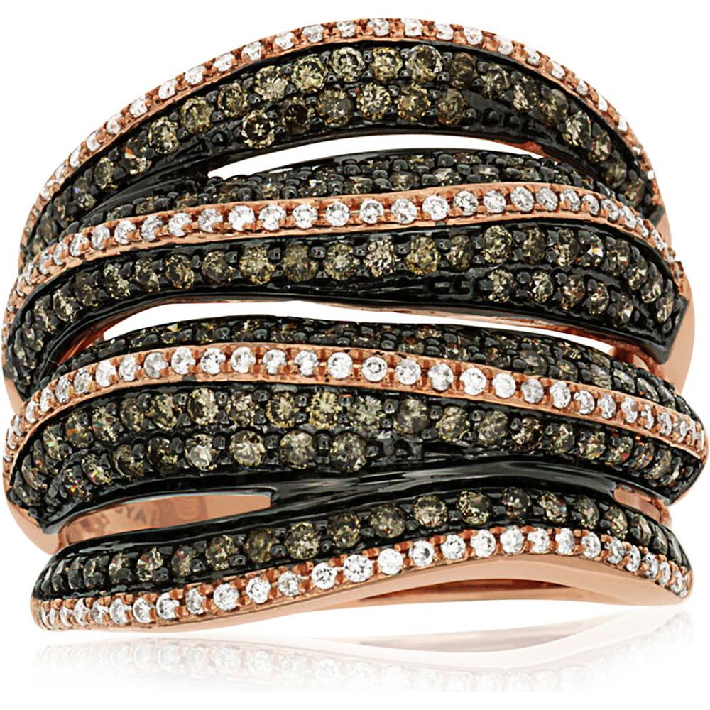 Royal 14K Rose Gold Diamond & Mocha Diamond Ring - Timeless Elegance