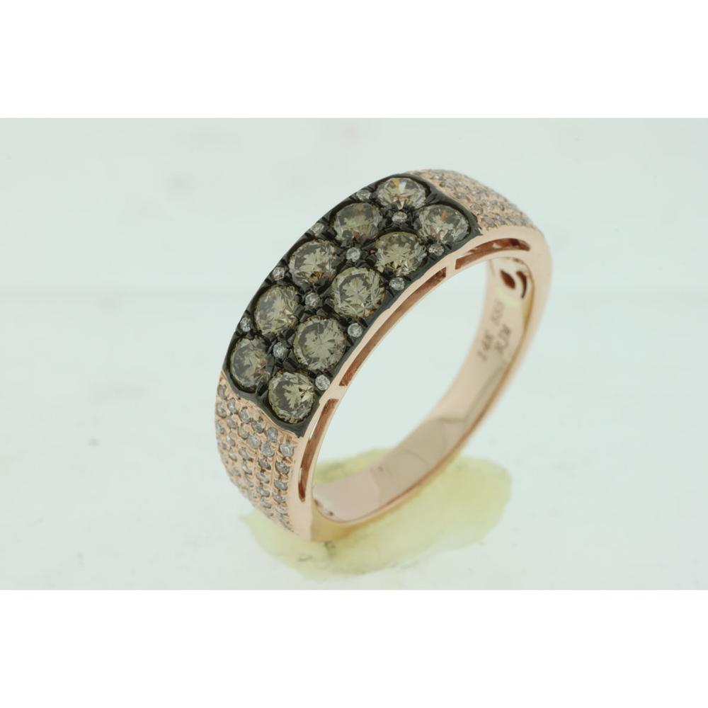 Royal 14K Rose Gold Diamond & Mocha Wedding Band - 1.48 Carat Total Diamond Weight