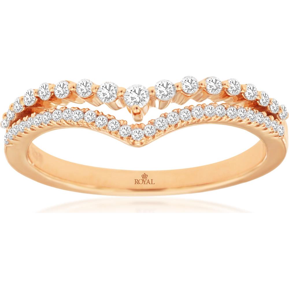 Royal 14K Rose Gold Diamond Band Ring - 0.25 Carats Total Diamond Weight