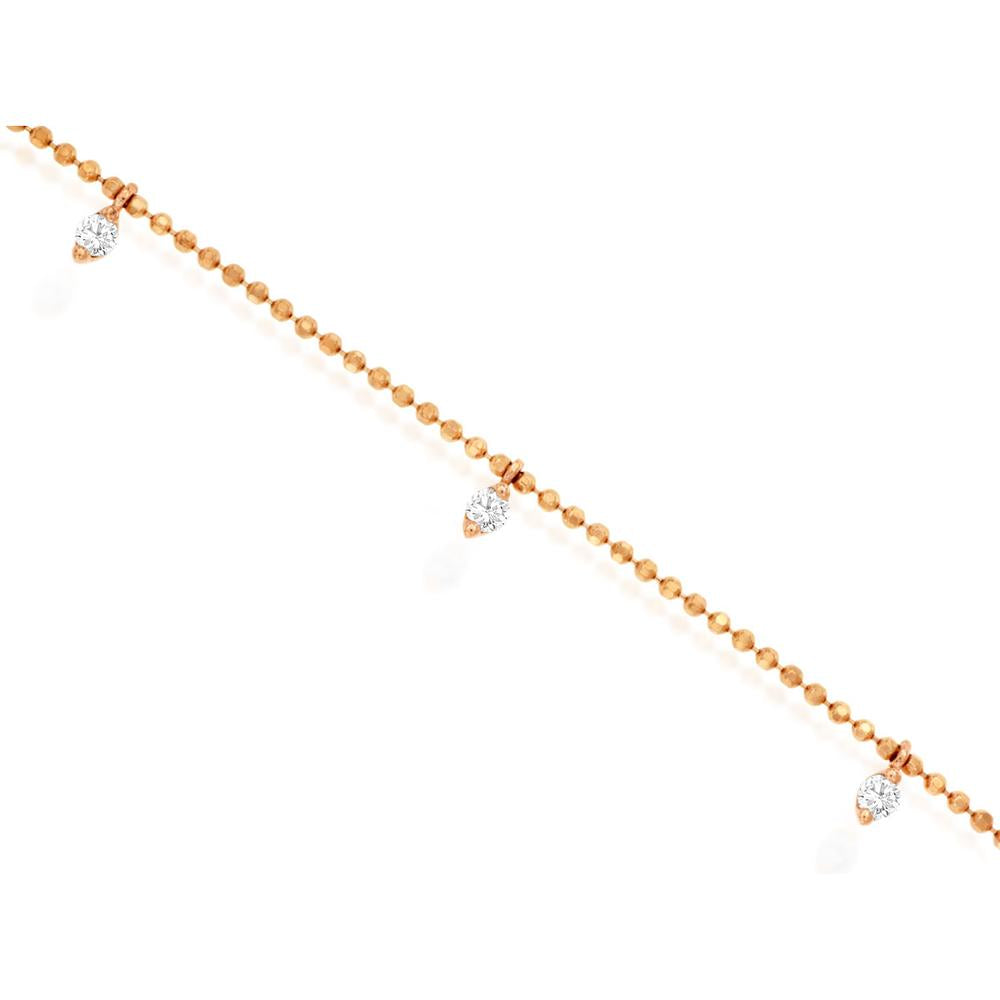 Royal 14K Rose Gold Diamond Bracelet - 0.20 Carat Total Diamond Weight