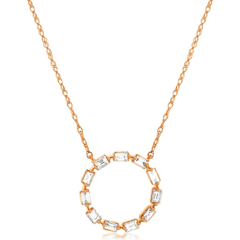 Royal 14K Rose Gold Diamond Circle Necklace - 0.25 Carat Total Diamond Weight