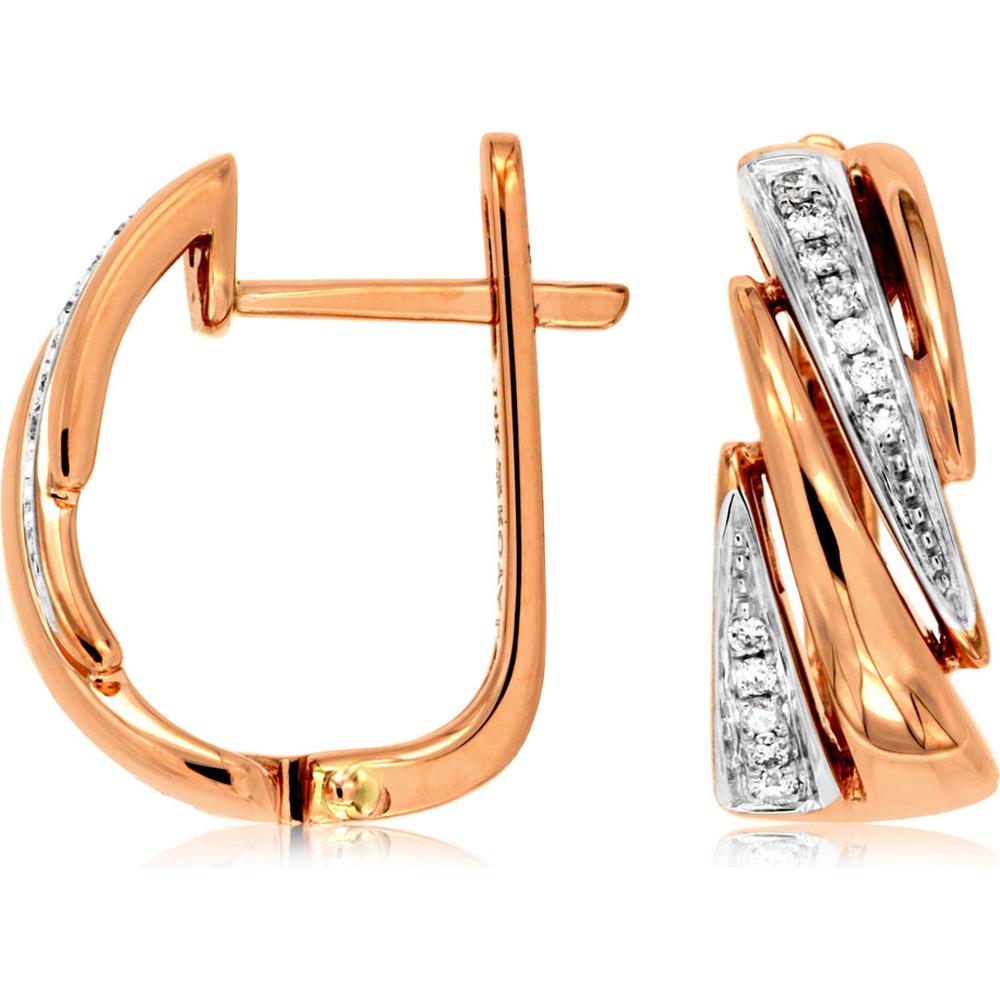 Royal 14K Rose Gold Diamond Earrings - 0.10 Carat Total Diamond Weight
