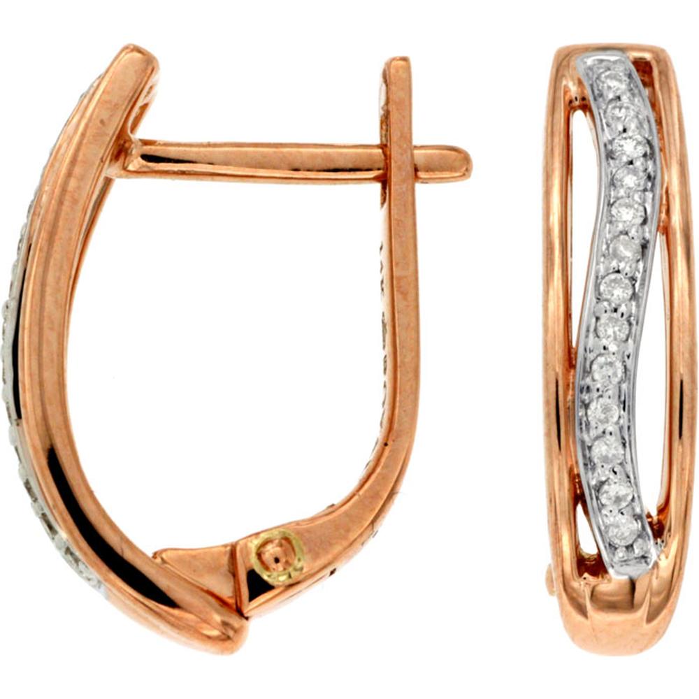 Royal 14K Rose Gold Diamond Earrings - 0.12 Carat Total Diamond Weight