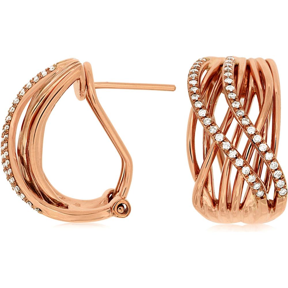 Royal 14K Rose Gold Diamond Earrings - 0.23 Carat Total Diamond Weight