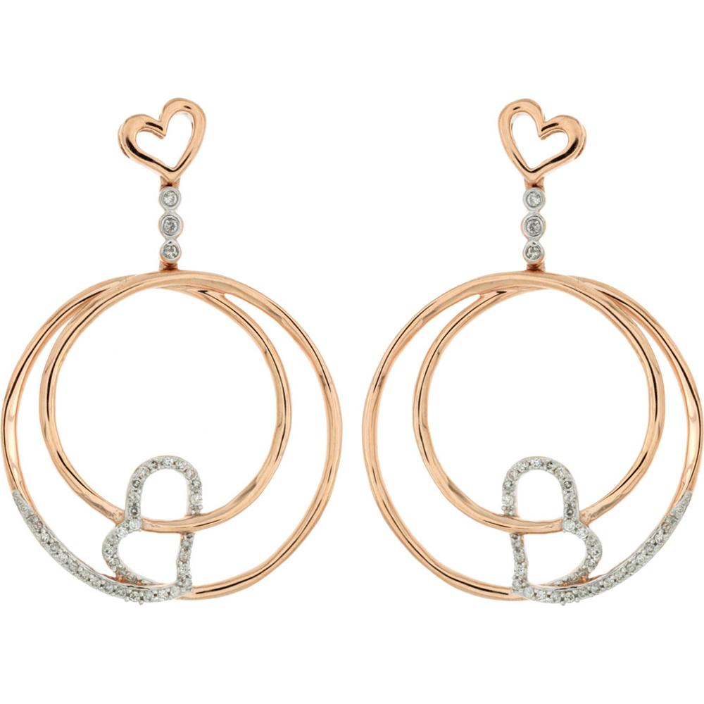Royal 14K Rose Gold Diamond Earrings - 0.25 Carat Total Diamond Weight