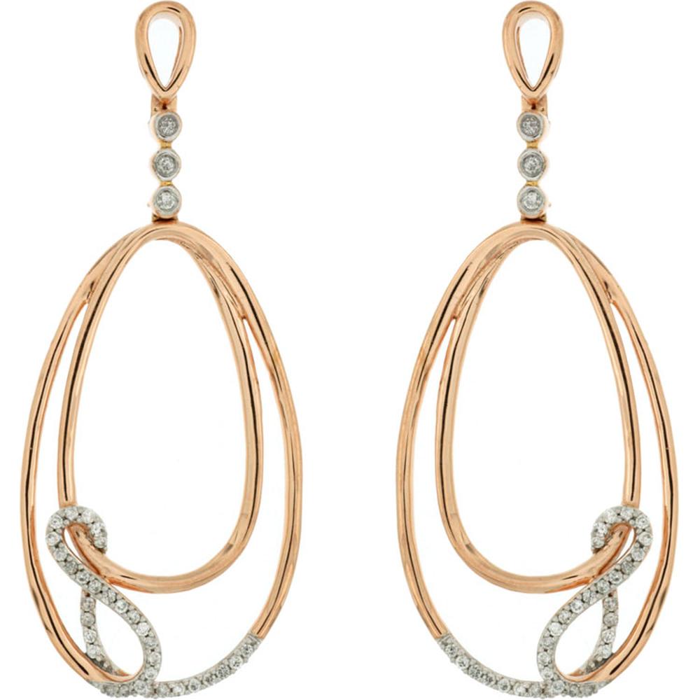 Royal 14K Rose Gold Diamond Earrings - 0.25 Carat Total Diamond Weight