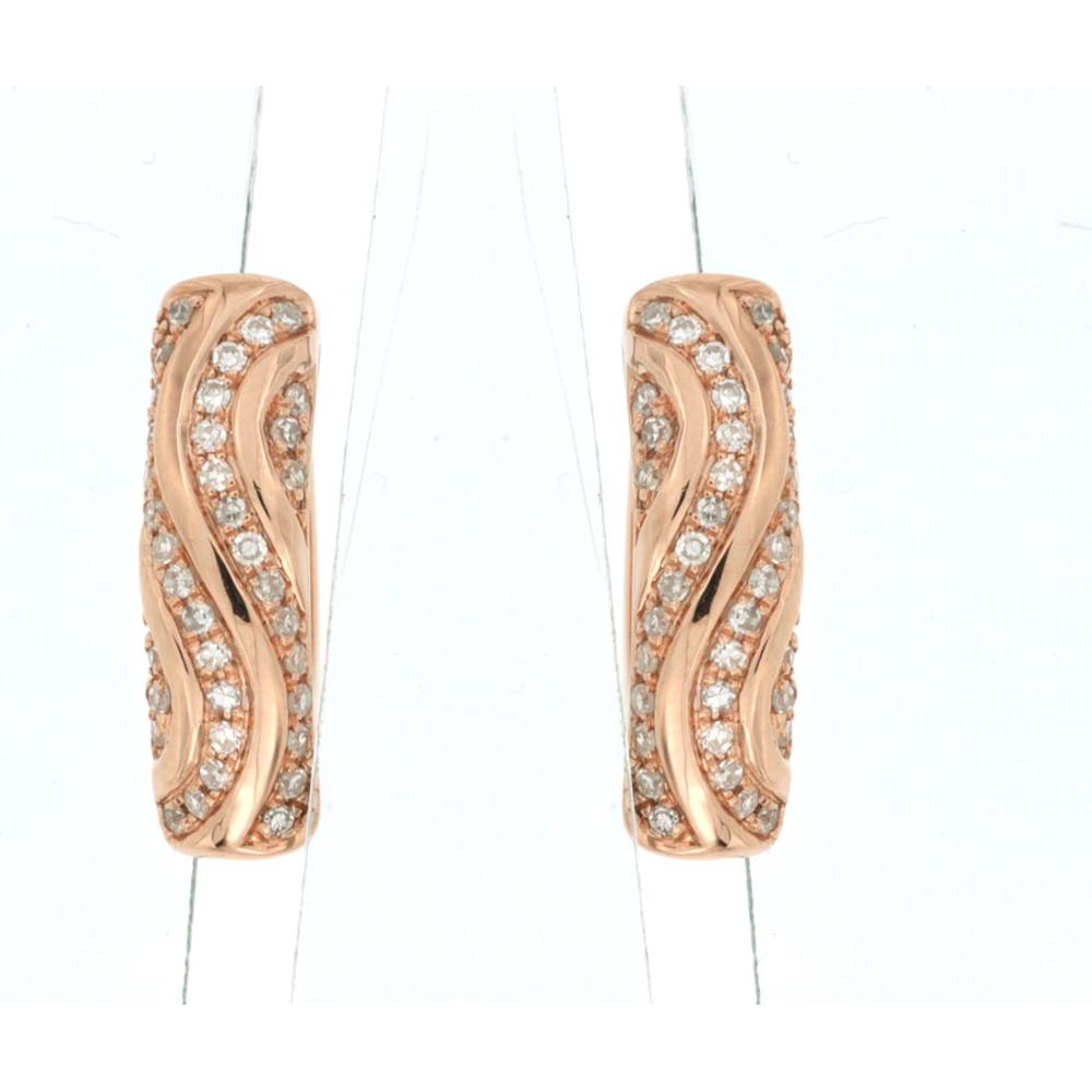 Royal 14K Rose Gold Diamond Earrings - 0.28 Carat Total Diamond Weight