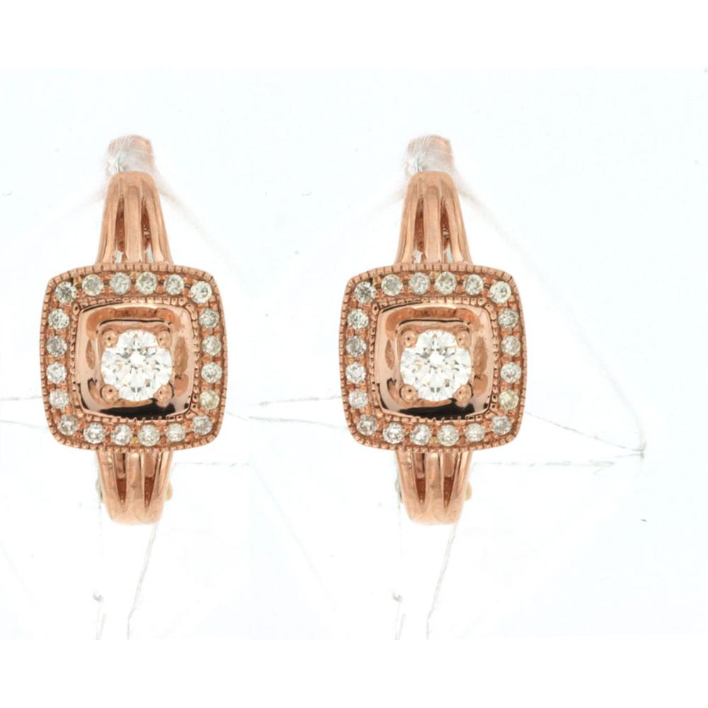 Royal 14K Rose Gold Diamond Earrings - 0.28 Carat Total Diamond Weight
