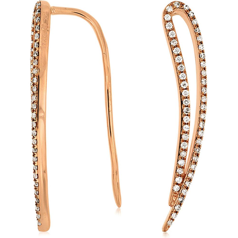 Royal 14K Rose Gold Diamond Earrings - 0.28 Carat Total Diamond Weight