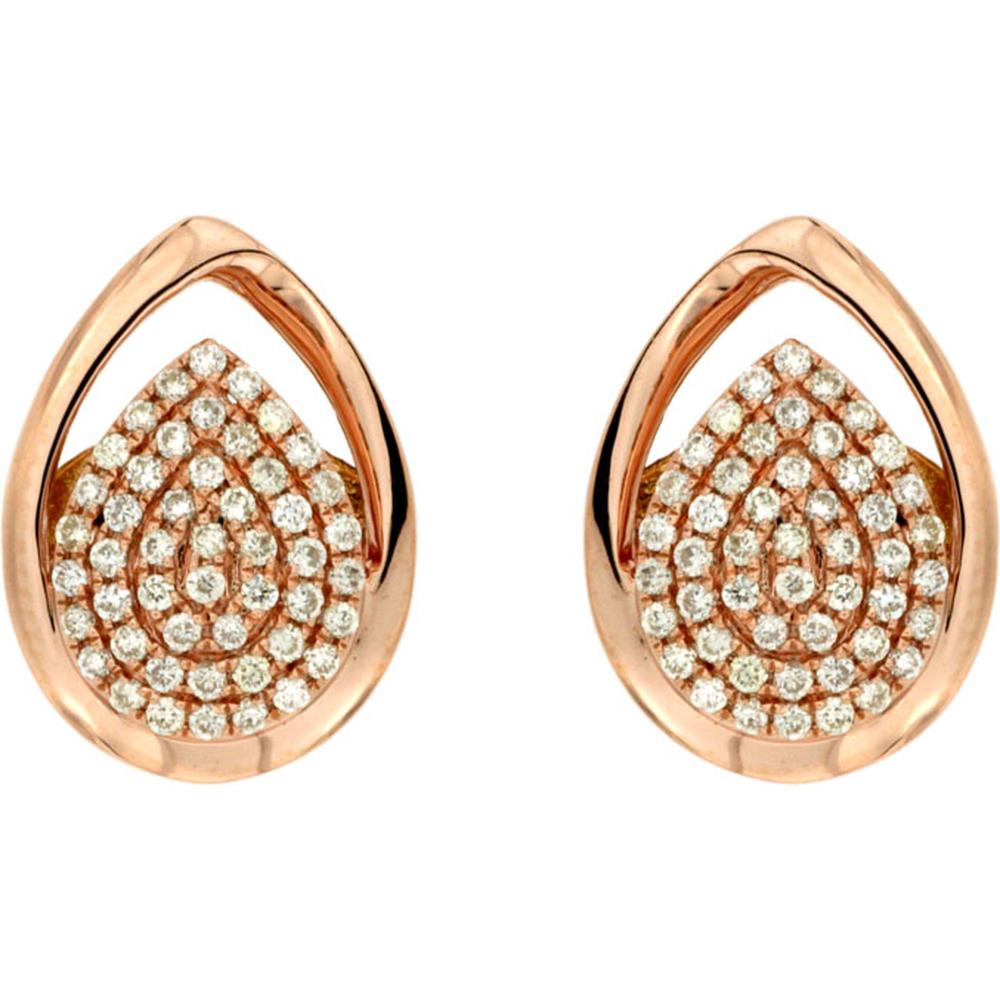 Royal 14K Rose Gold Diamond Earrings - 0.30 Carat Total Diamond Weight