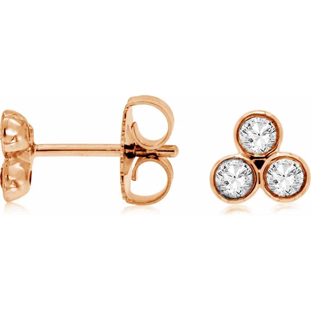 Royal 14K Rose Gold Diamond Earrings - 0.30 Carat Total Diamond Weight