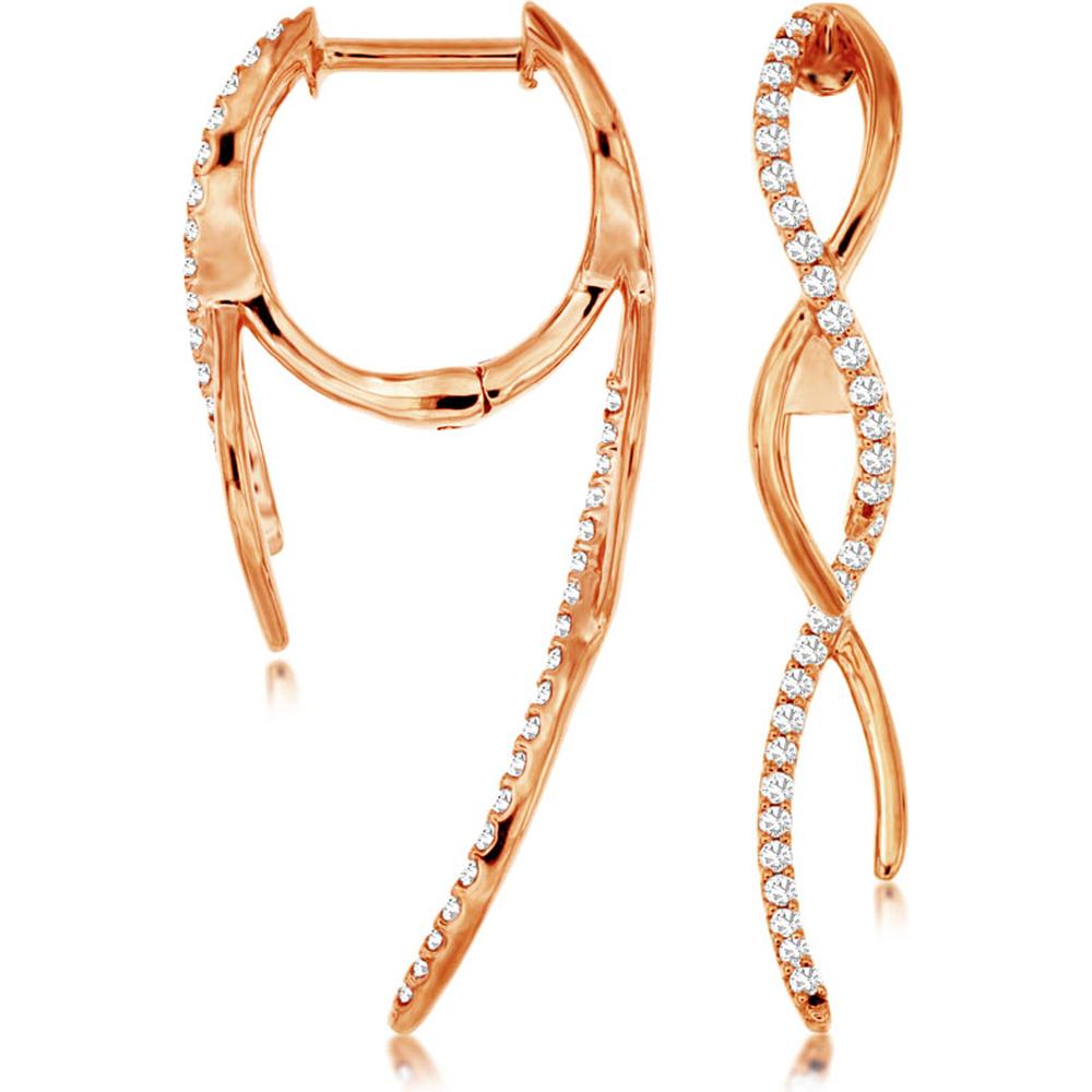 Royal 14K Rose Gold Diamond Earrings - 0.31 Carat Total Diamond Weight