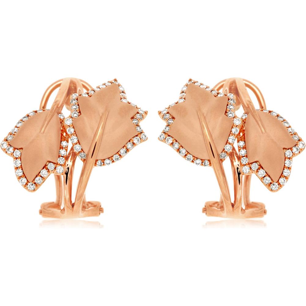 Royal 14K Rose Gold Diamond Earrings - 0.31 Carat Total Weight