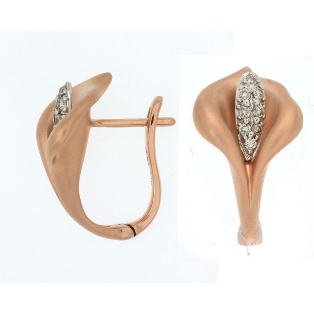 Royal 14K Rose Gold Diamond Earrings - 0.32 Carat Total Diamond Weight