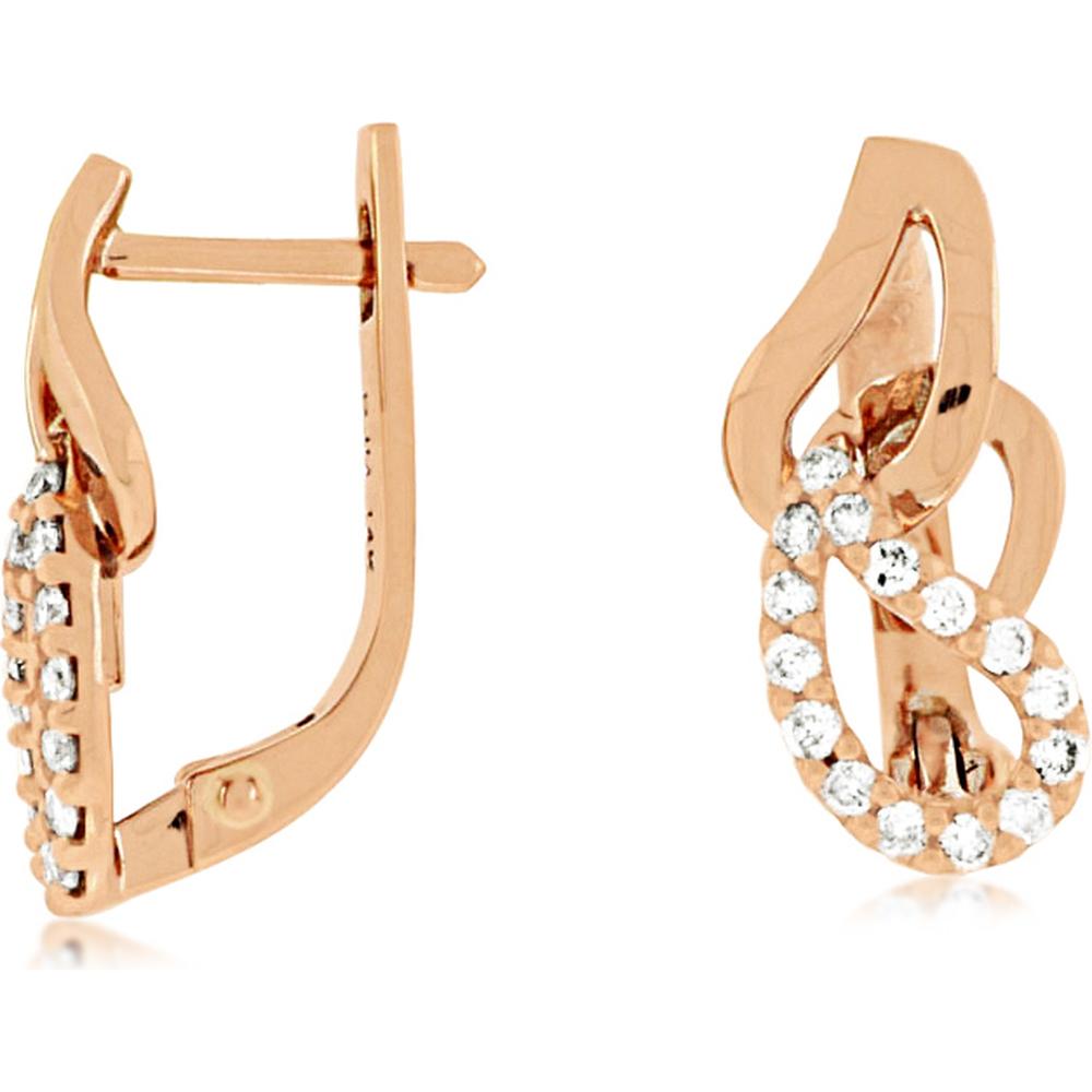 Royal 14K Rose Gold Diamond Earrings - 0.32 Carat Total Diamond Weight