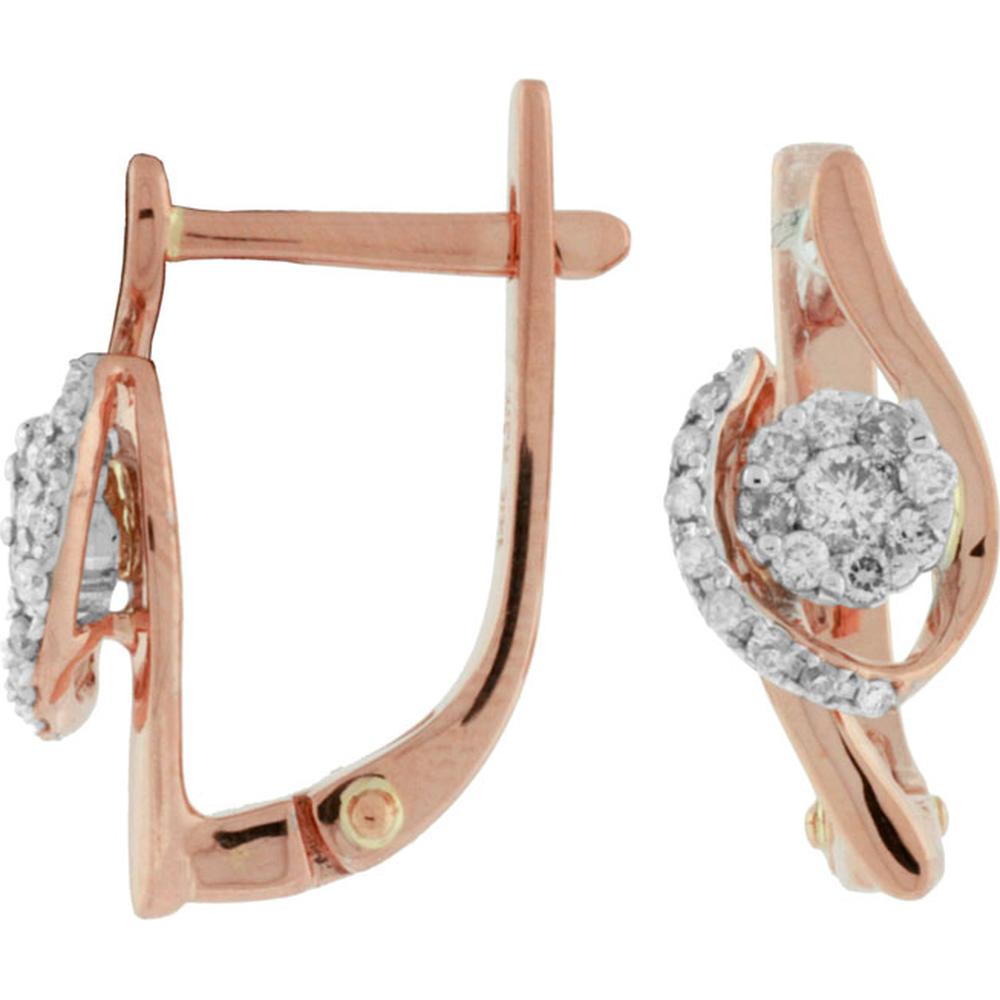 Royal 14K Rose Gold Diamond Earrings - 0.33 Carat Total Diamond Weight