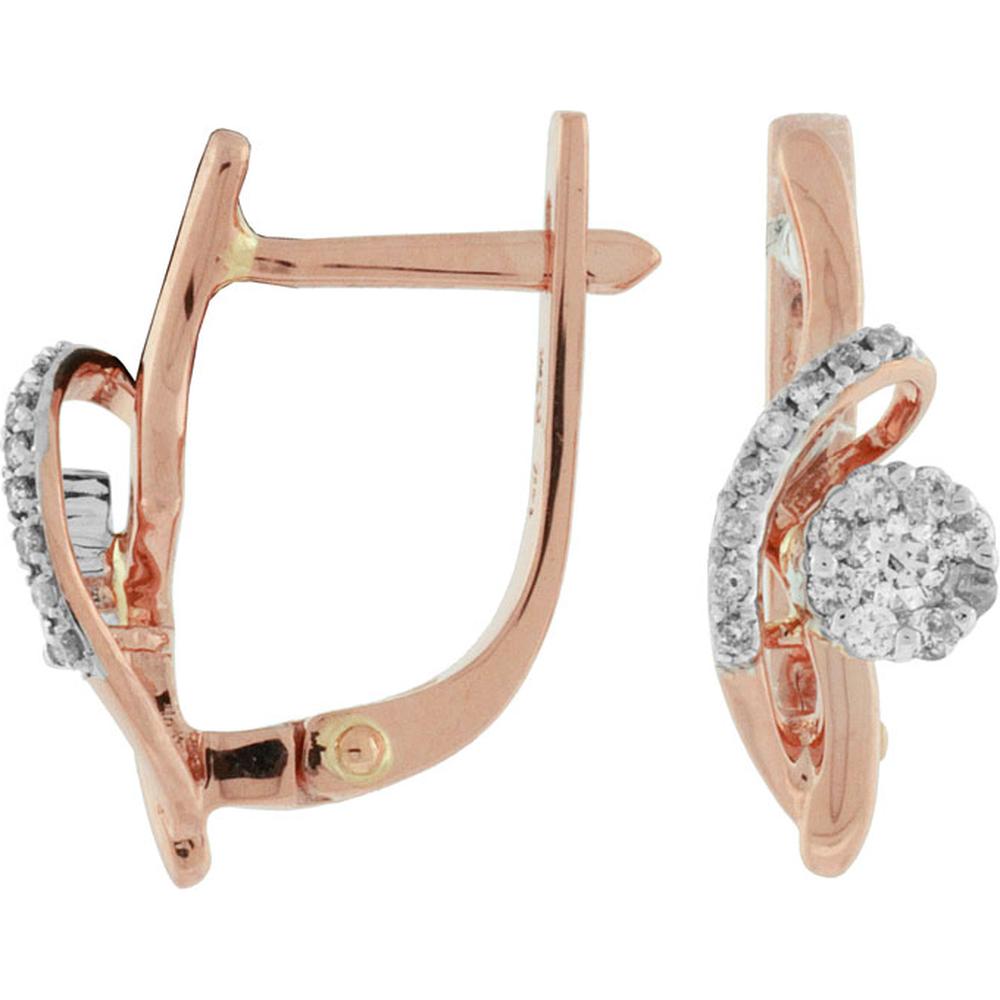 Royal 14K Rose Gold Diamond Earrings - 0.33 Carat Total Diamond Weight
