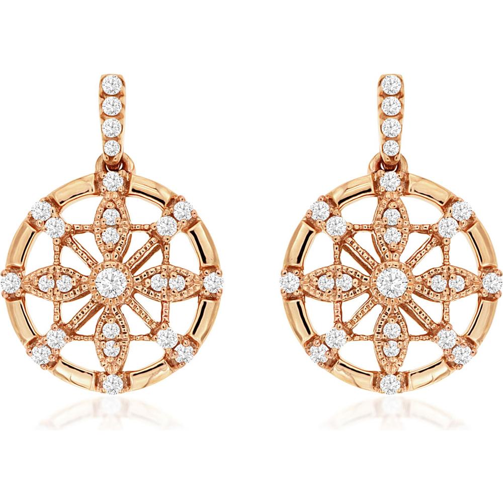 Royal 14K Rose Gold Diamond Earrings - 0.33 Carat Total Diamond Weight