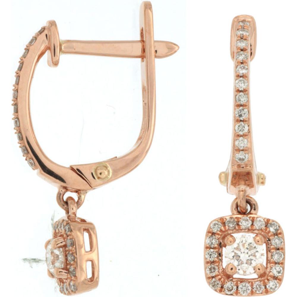 Royal 14K Rose Gold Diamond Earrings - 0.35 Carat Total Diamond Weight