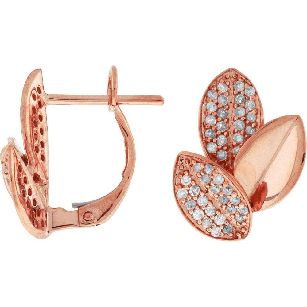 Royal 14K Rose Gold Diamond Earrings - 0.36 Carat Total Diamond Weight