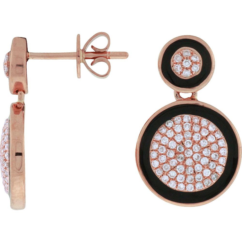 Royal 14K Rose Gold Diamond Earrings - 0.40 Carat Total Diamond Weight