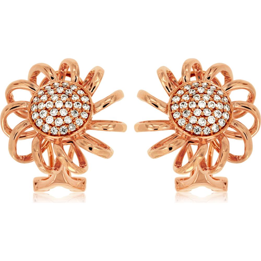 Royal 14K Rose Gold Diamond Earrings - 0.40 Carat Total Diamond Weight
