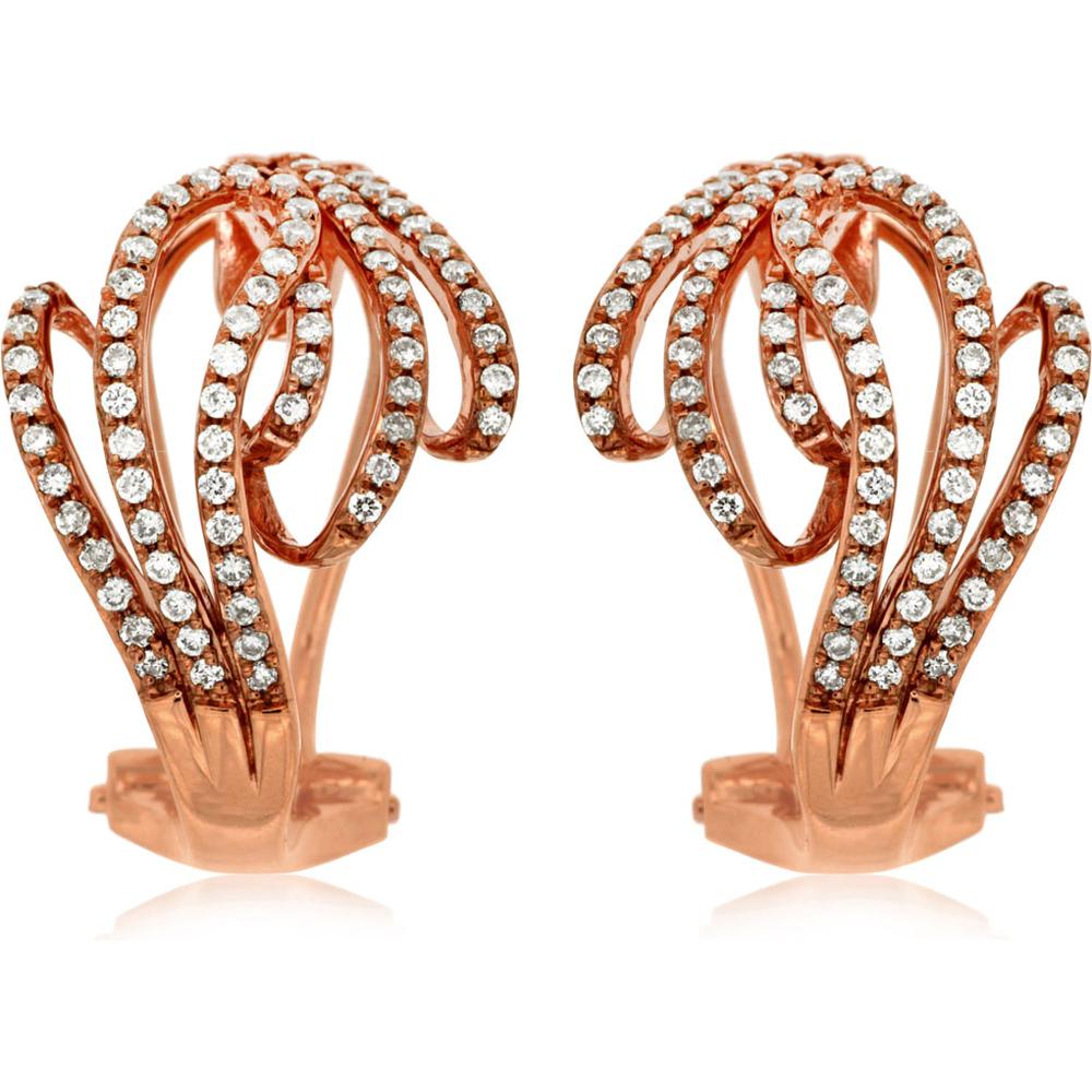 Royal 14K Rose Gold Diamond Earrings - 0.42 Carat Total Diamond Weight
