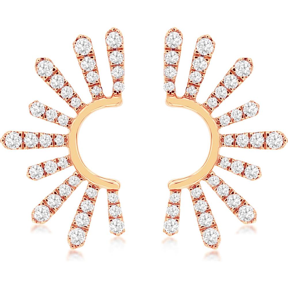 Royal 14K Rose Gold Diamond Earrings - 0.50 Carat Total Diamond Weight