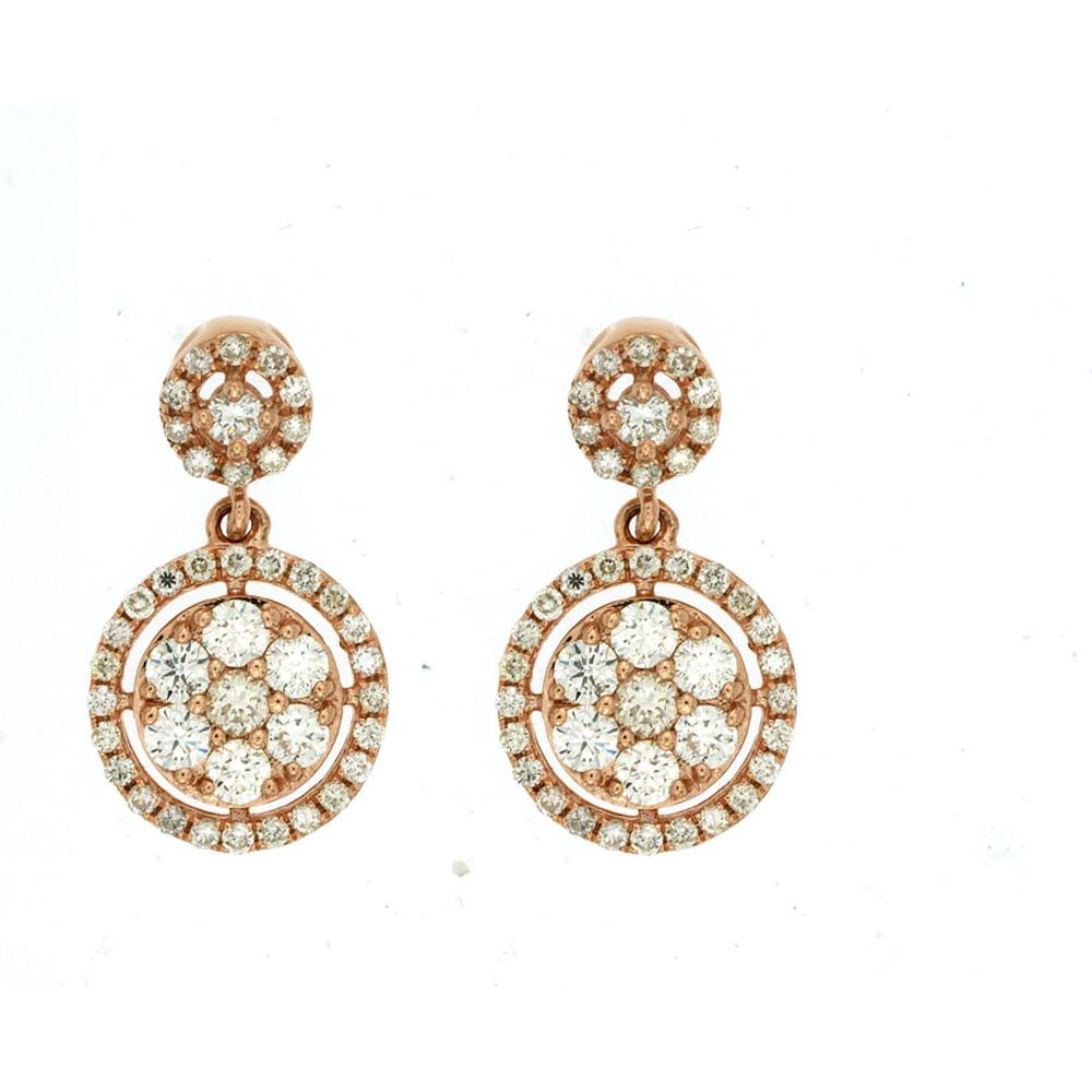 Royal 14K Rose Gold Diamond Earrings - 0.55 Carat Total Diamond Weight