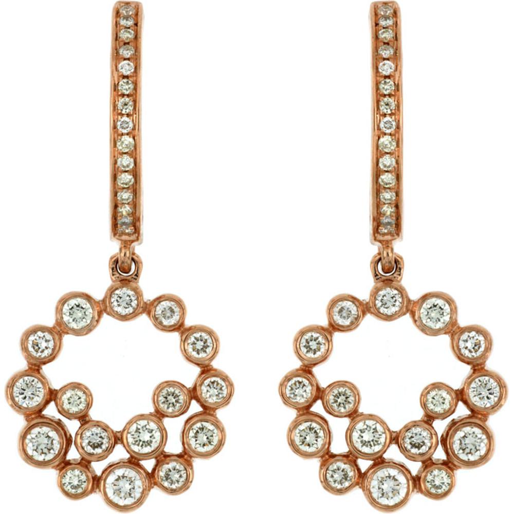 Royal 14K Rose Gold Diamond Earrings - 0.67 Carat Total Diamond Weight