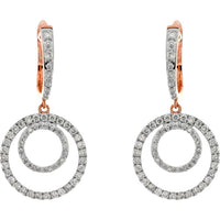 Royal 14K Rose Gold Diamond Earrings - 0.68 Carat Total Diamond Weight