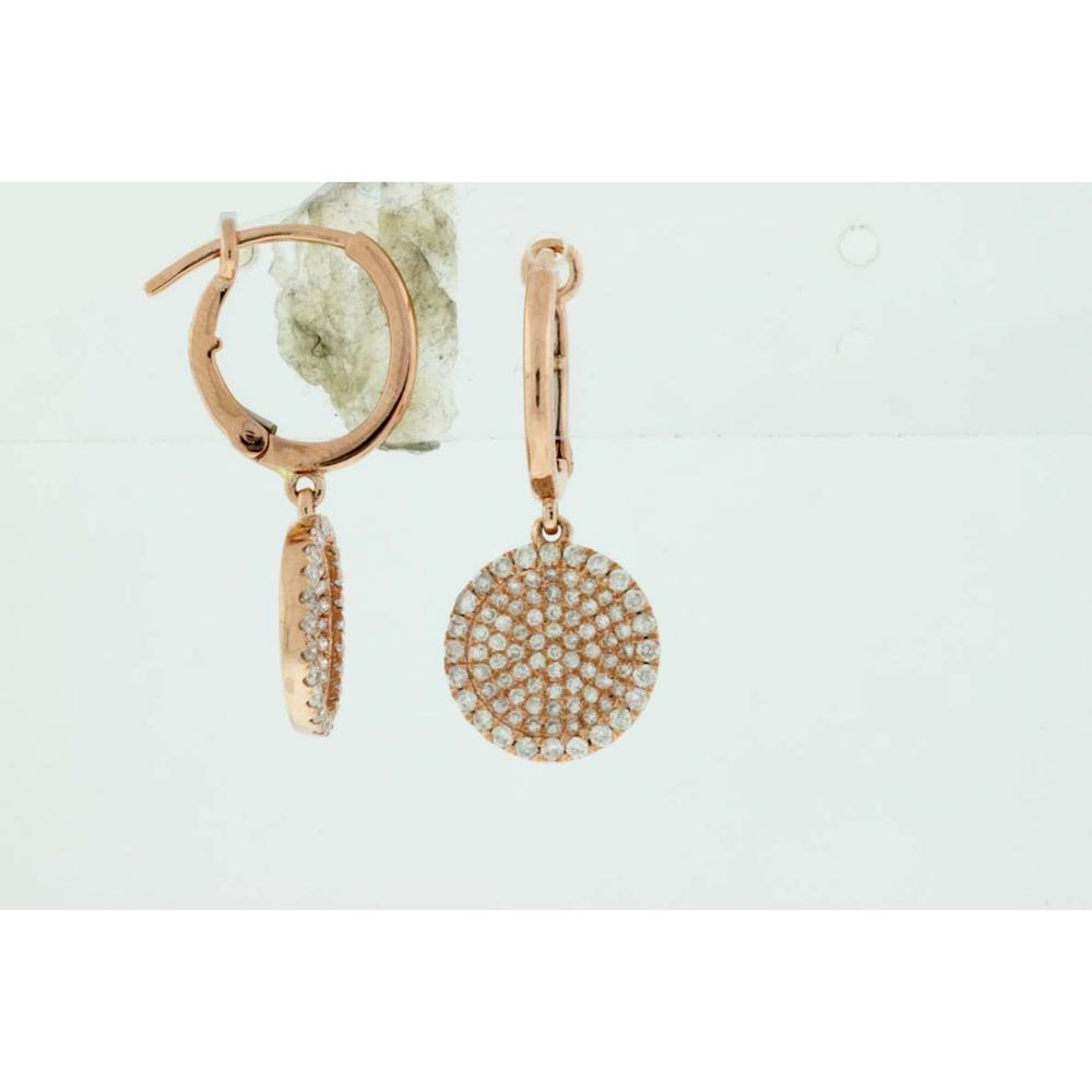 Royal 14K Rose Gold Diamond Earrings - 0.70 Carat Total Diamond Weight