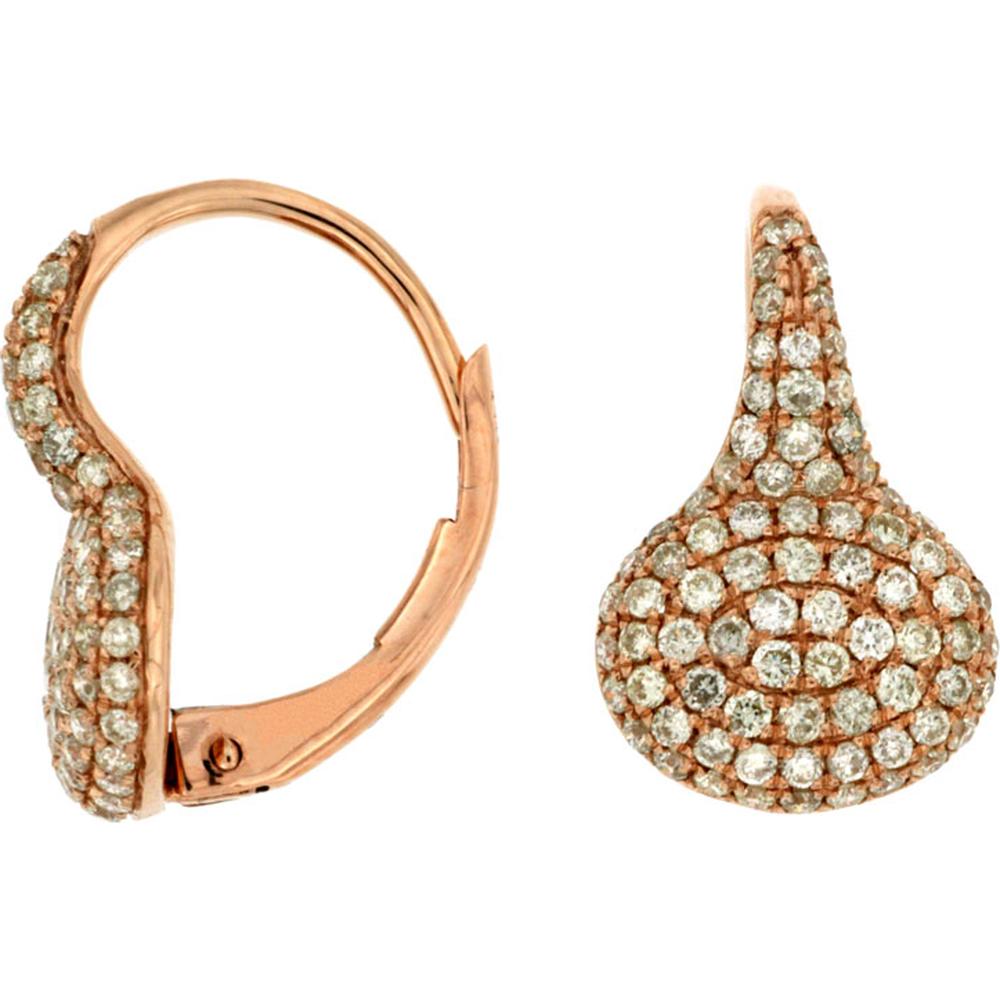 Royal 14K Rose Gold Diamond Earrings - 0.70 Carat Total Diamond Weight