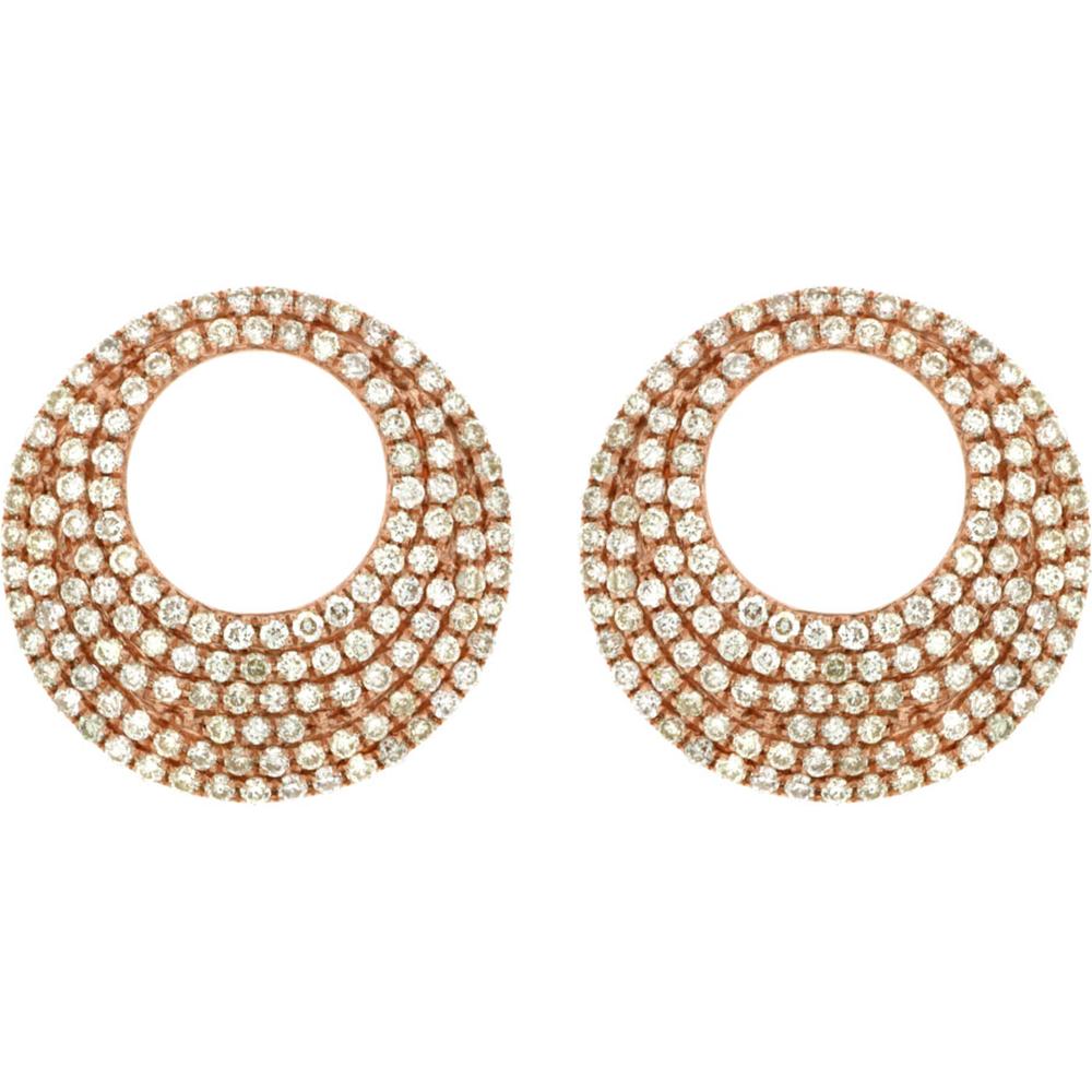 Royal 14K Rose Gold Diamond Earrings - 0.75 Carat Total Diamond Weight