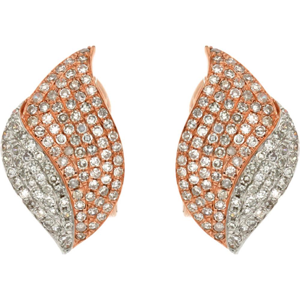 Royal 14K Rose Gold Diamond Earrings - 0.80 Carat Total Weight