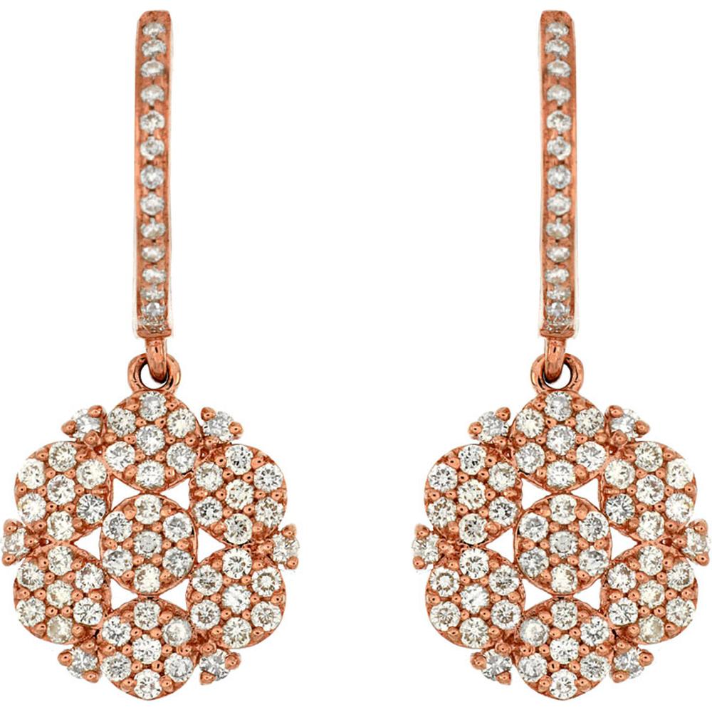 Royal 14K Rose Gold Diamond Earrings - 0.83 Carat Total Diamond Weight