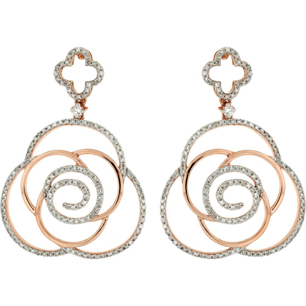 Royal 14K Rose Gold Diamond Earrings - 1.03 Carats Total
