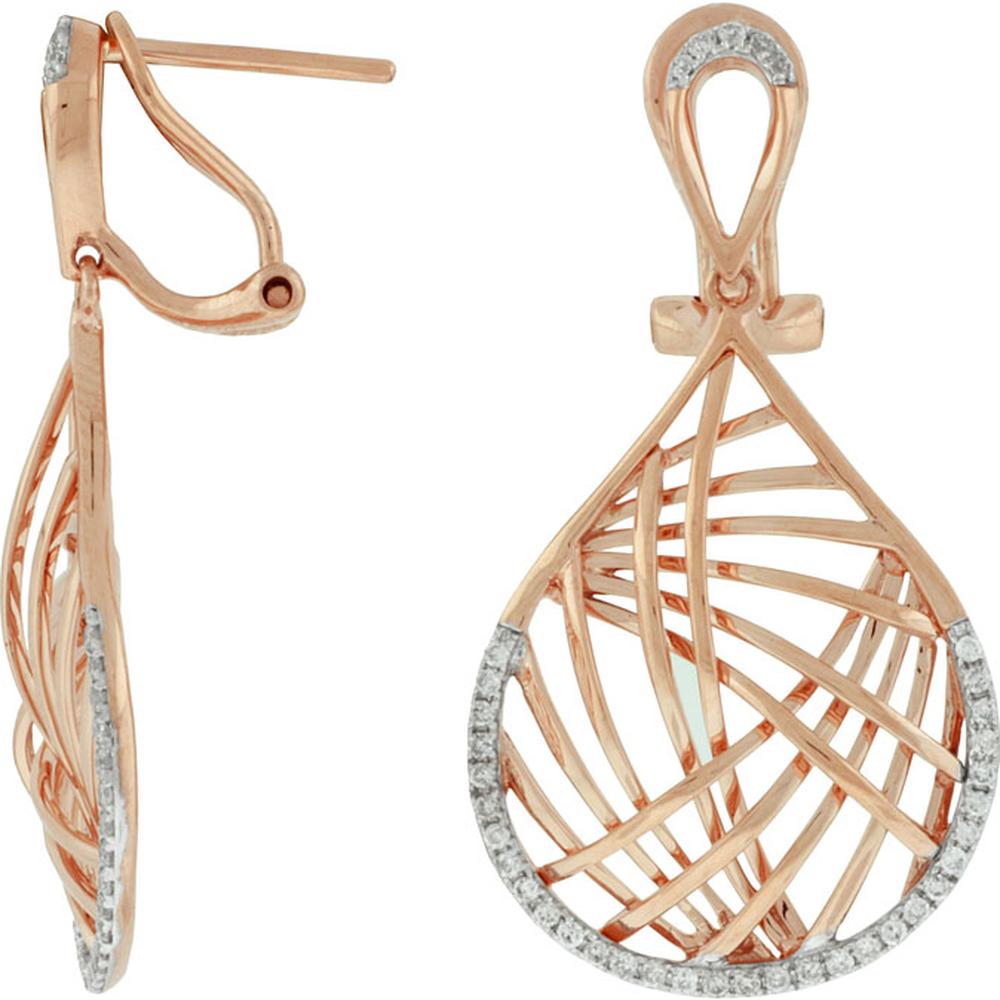 Royal 14K Rose Gold Diamond Earrings - Elegant and Timeless Sparkle