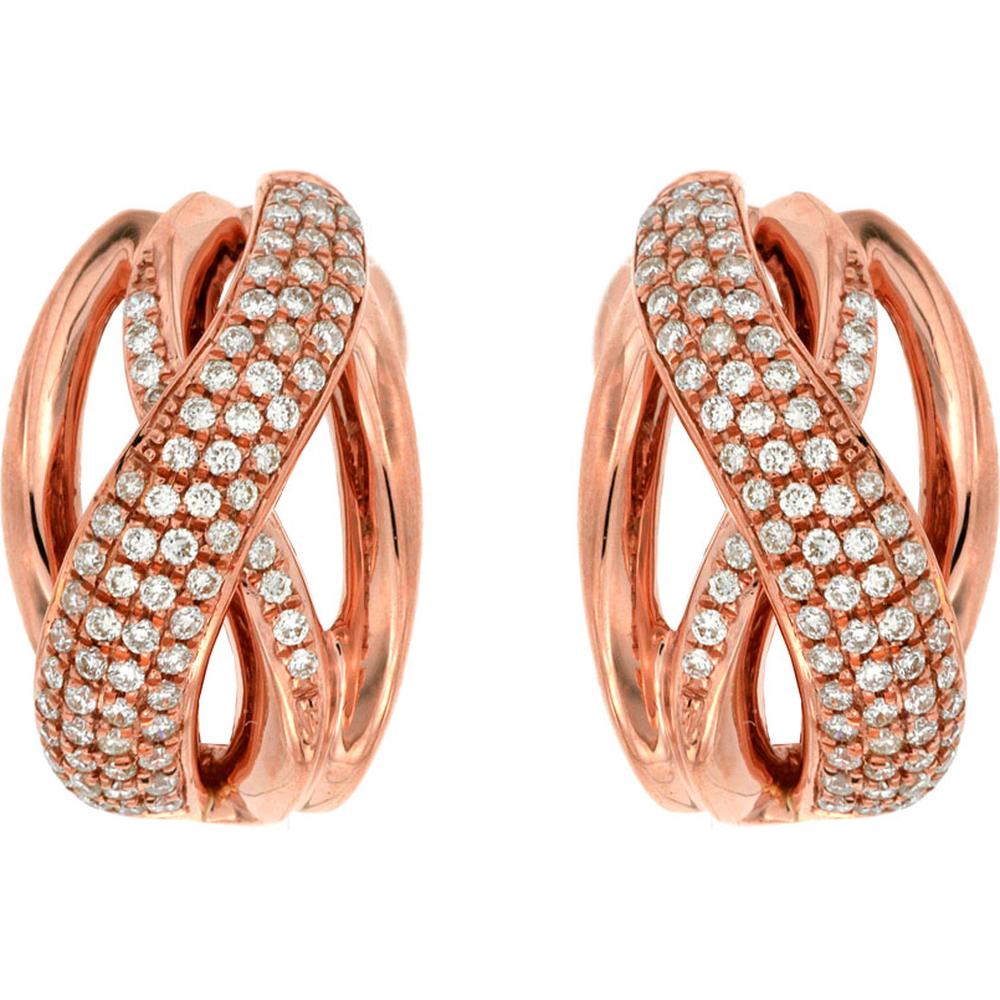 Royal 14K Rose Gold Diamond Earrings - Timeless Elegance in Blush Hue